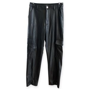 F21 Faux Leather High Rise Cargo Pants